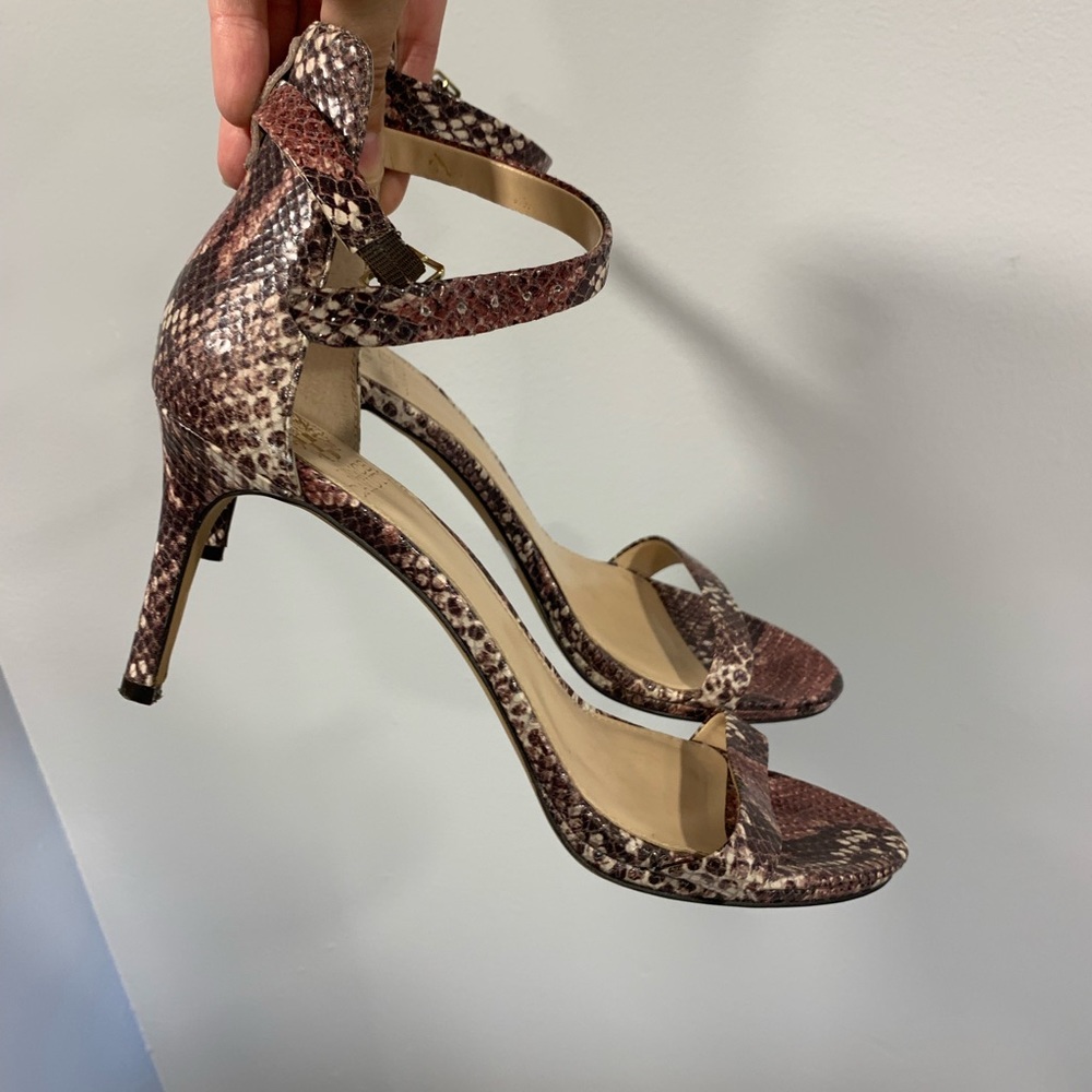 Vince Camuto Snake print leather strapped sandals